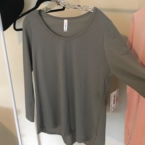 LulaRoe LYNNAE light gray L. NWT